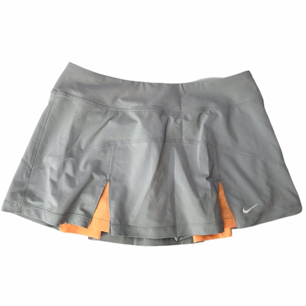 Nike Gray / Orange Pleated Tennis Golf Skirt S